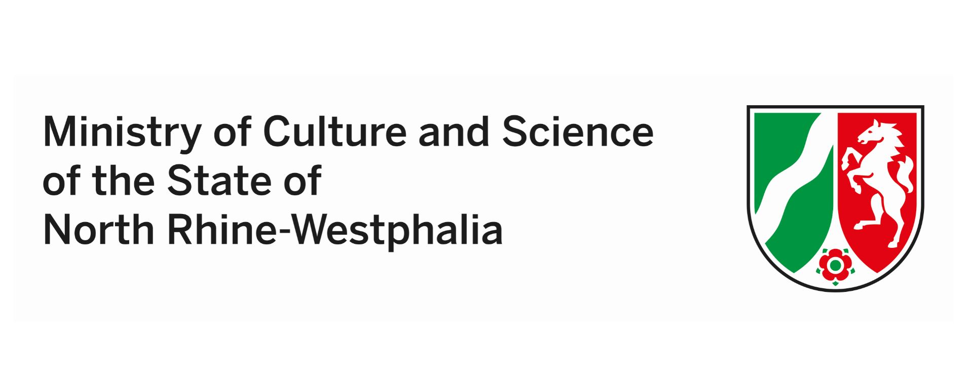 Englisches Logo des Ministeriums für Kultur und Wissenschaft des Landes Nordrhein-Westfalen