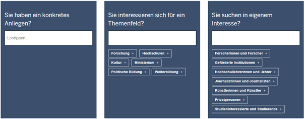 Erweiterte Suchfunktion der Website