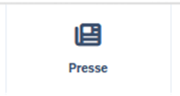 Zeitungs-Icon und Presseschriftzug