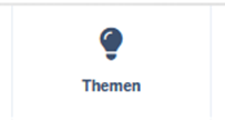 Icon Glühbirne mit Schriftzug Themen