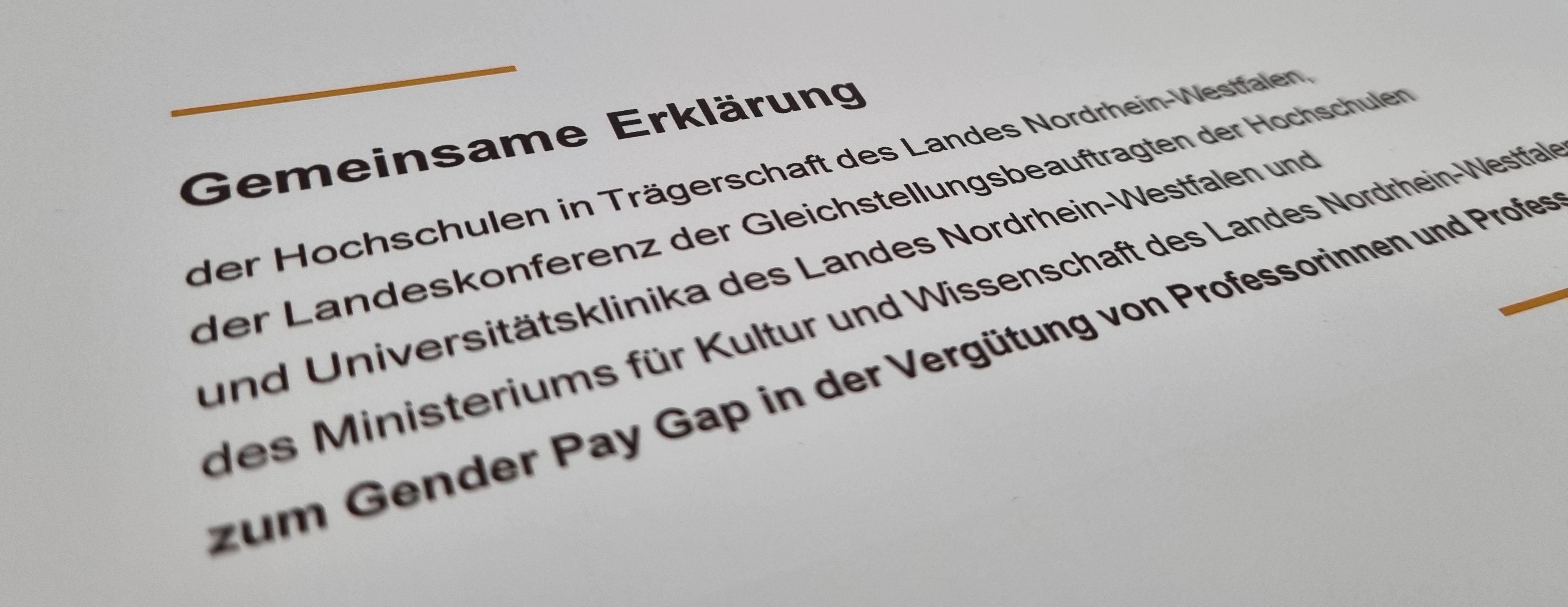 Symbolbild Gemeinsame Erklärung zum Gender Pay Gap