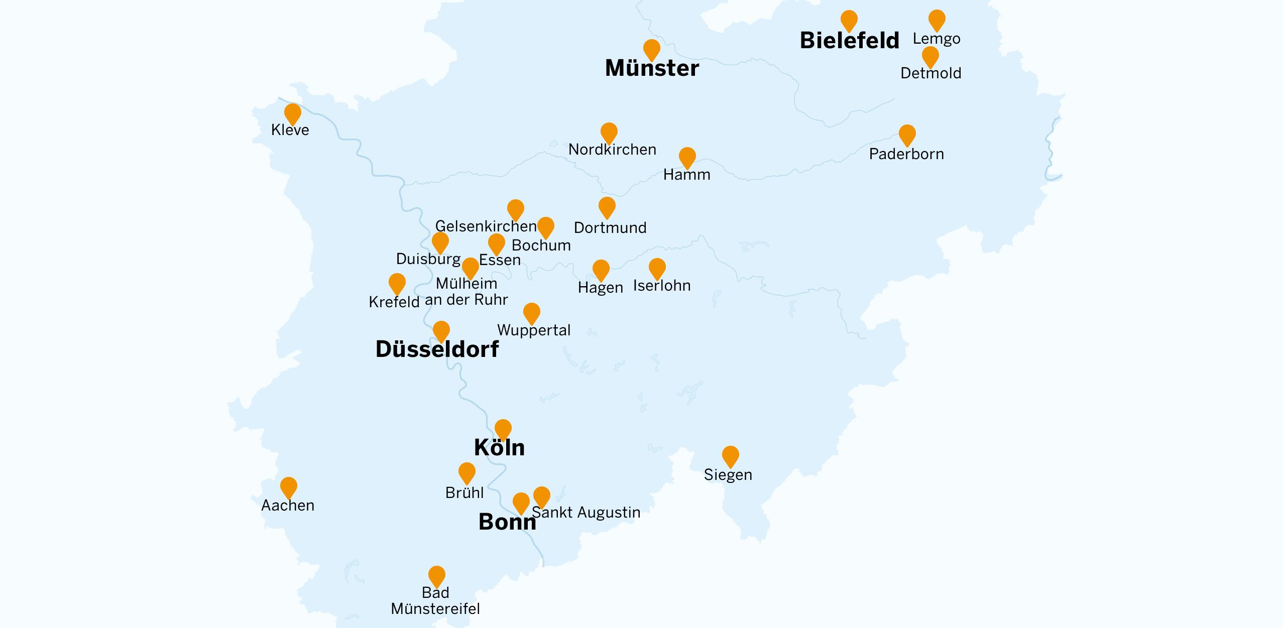 NRW_Karte mit Hochschulen