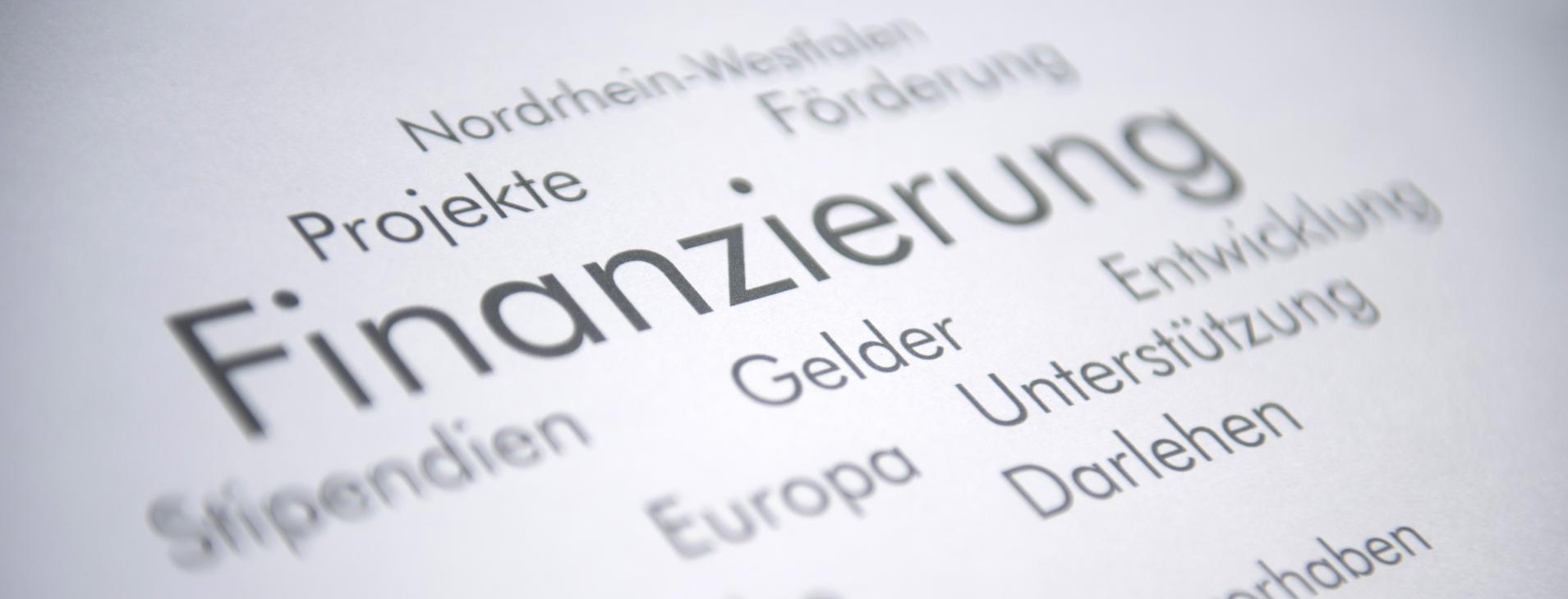 Wörterwolke mit dem Wort Finanzierung