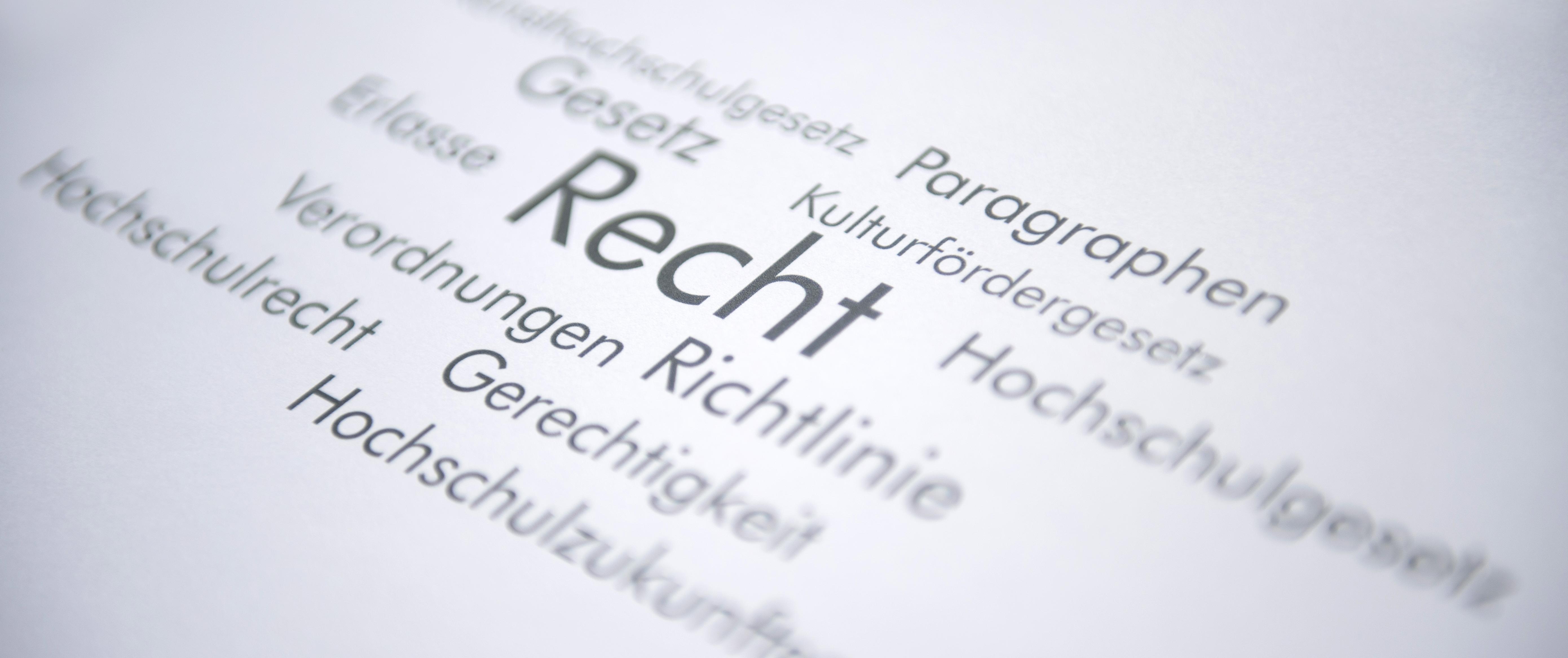 Wortwolke zum Thema "Recht"