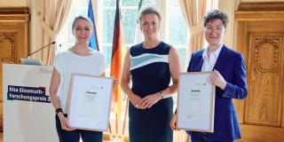 Gruppenbild: Ministerin Brandes mit den Rita Süssmuth-Forschungspreisträgerinnen 2026