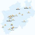 NRW-Karte mit Forschungseinrichtungen