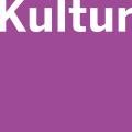 Weißer Kultur-Schriftzug auf lila Hintergrund