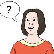 Frau mit Sprechblase und Fragezeichen