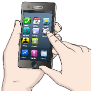 Hände bedienen ein mobiles Endgerät