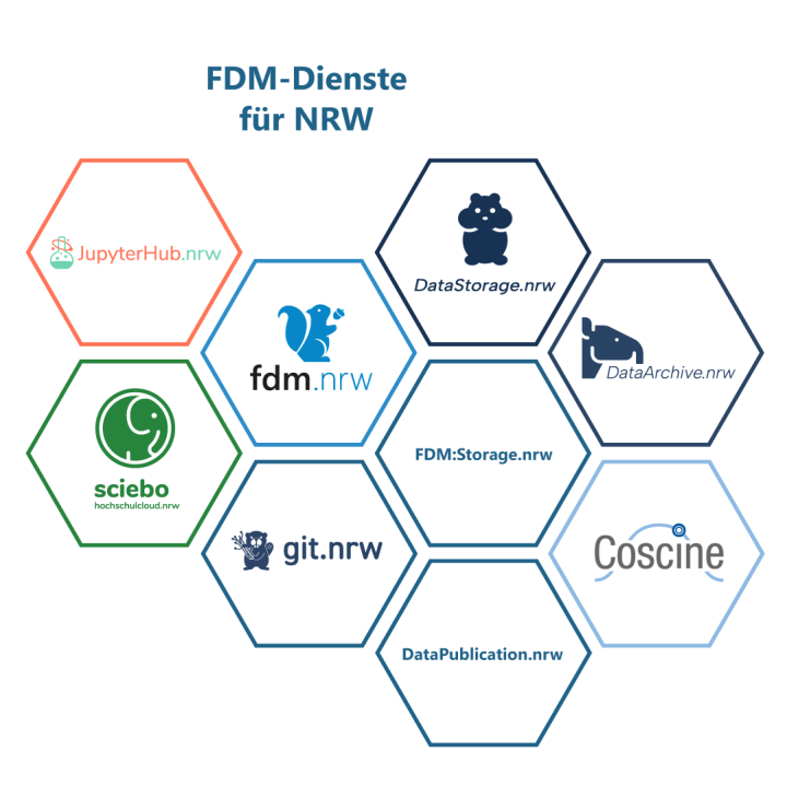 Schaubild der FMD-Dienste für NRW